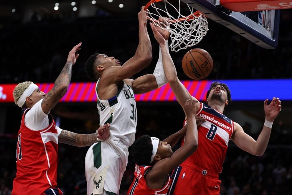 milwaukee bucks vs washington wizards match player stats